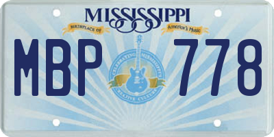 MS license plate MBP778