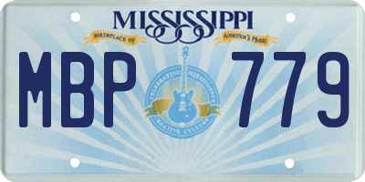MS license plate MBP779