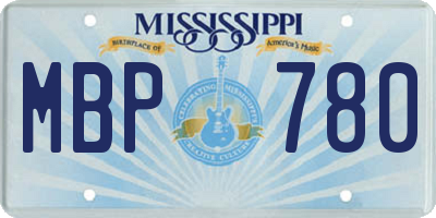 MS license plate MBP780