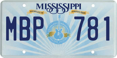 MS license plate MBP781