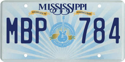 MS license plate MBP784