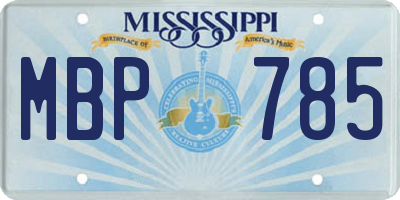 MS license plate MBP785