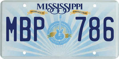 MS license plate MBP786
