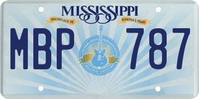 MS license plate MBP787