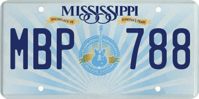MS license plate MBP788