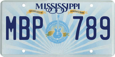 MS license plate MBP789