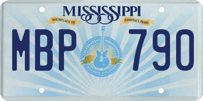 MS license plate MBP790