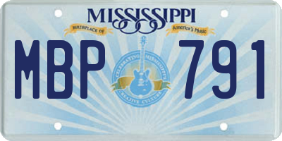 MS license plate MBP791