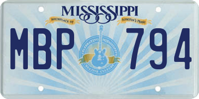 MS license plate MBP794