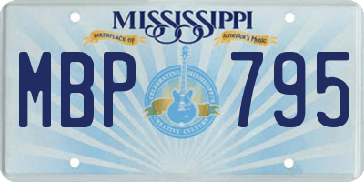 MS license plate MBP795