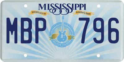 MS license plate MBP796