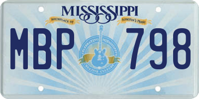 MS license plate MBP798