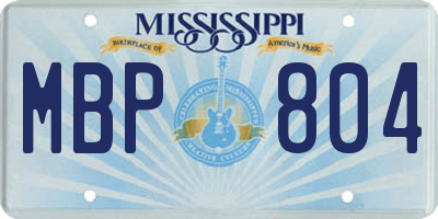 MS license plate MBP804