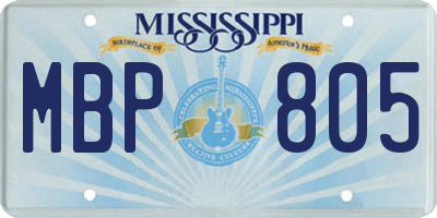 MS license plate MBP805