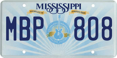 MS license plate MBP808
