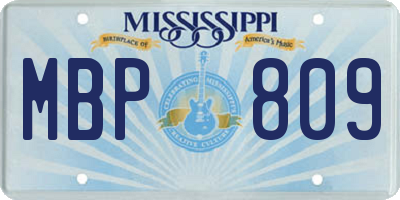 MS license plate MBP809