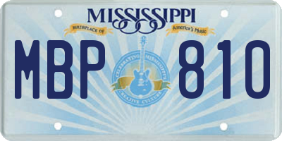 MS license plate MBP810