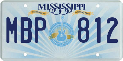 MS license plate MBP812
