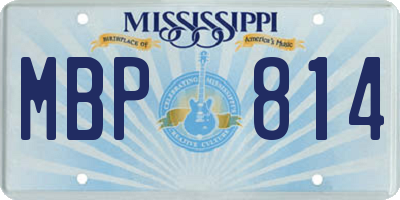 MS license plate MBP814
