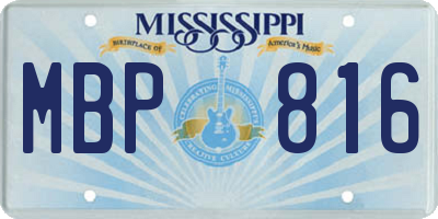 MS license plate MBP816