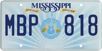 MS license plate MBP818