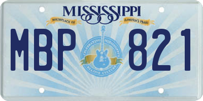 MS license plate MBP821