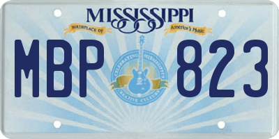 MS license plate MBP823