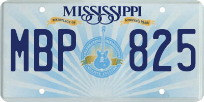 MS license plate MBP825