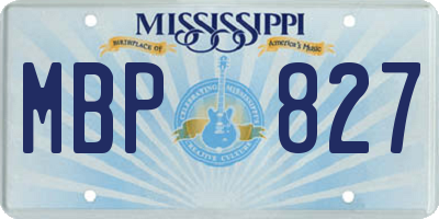 MS license plate MBP827