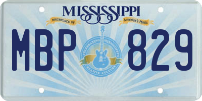 MS license plate MBP829
