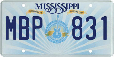 MS license plate MBP831