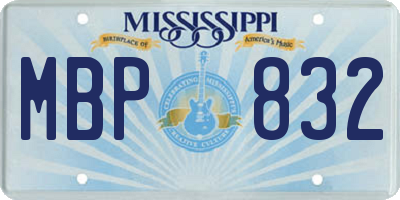 MS license plate MBP832