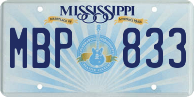 MS license plate MBP833