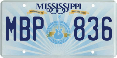MS license plate MBP836