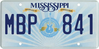 MS license plate MBP841