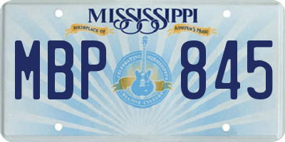 MS license plate MBP845