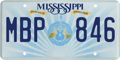 MS license plate MBP846