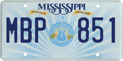 MS license plate MBP851