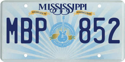 MS license plate MBP852