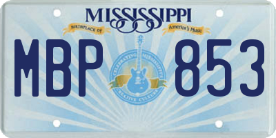 MS license plate MBP853