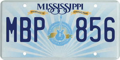 MS license plate MBP856