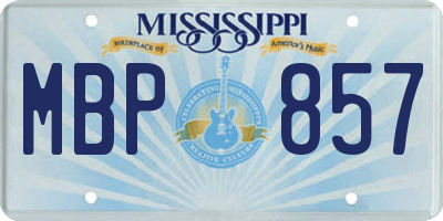 MS license plate MBP857