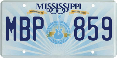 MS license plate MBP859