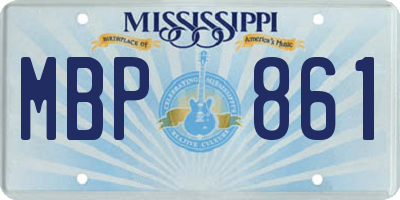 MS license plate MBP861