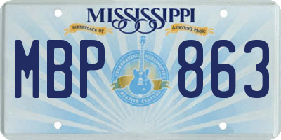 MS license plate MBP863