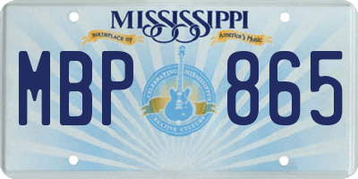 MS license plate MBP865