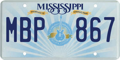 MS license plate MBP867