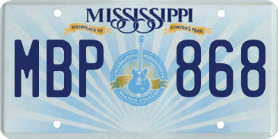MS license plate MBP868