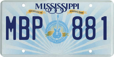 MS license plate MBP881
