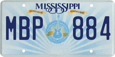 MS license plate MBP884